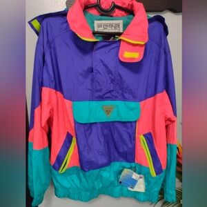 Fera Skiwear Vtg 90s Men's Lightweight Multicolor 1/4 Zip